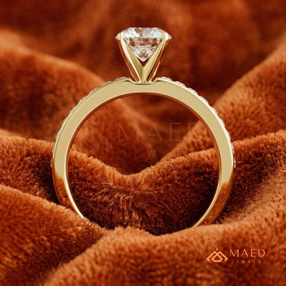 Princess Cut Diamond Engagement Ring | 14k Gold, Rose Gold & Sterling Silver Sparkle Solitaire Accented Band