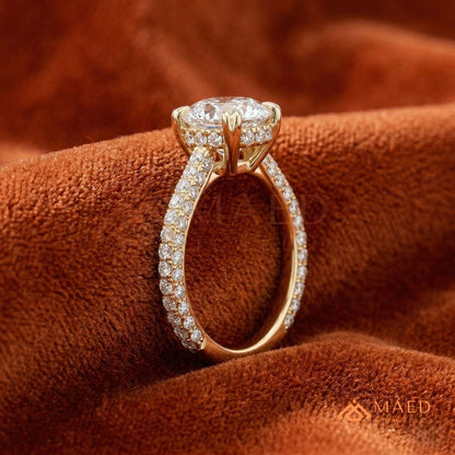 Nature-Inspired Radiant Cut Three-Stone Engagement Ring with Thorn Band in Silver, 14K Gold & Rose Gold