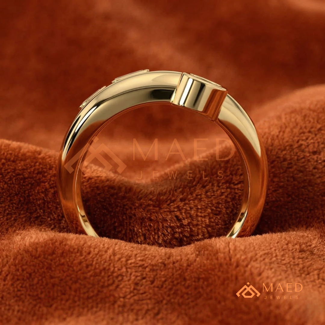 Modern Floating Three-Stone Toi et Moi Ring – Silver, 14K Yellow & Rose Gold