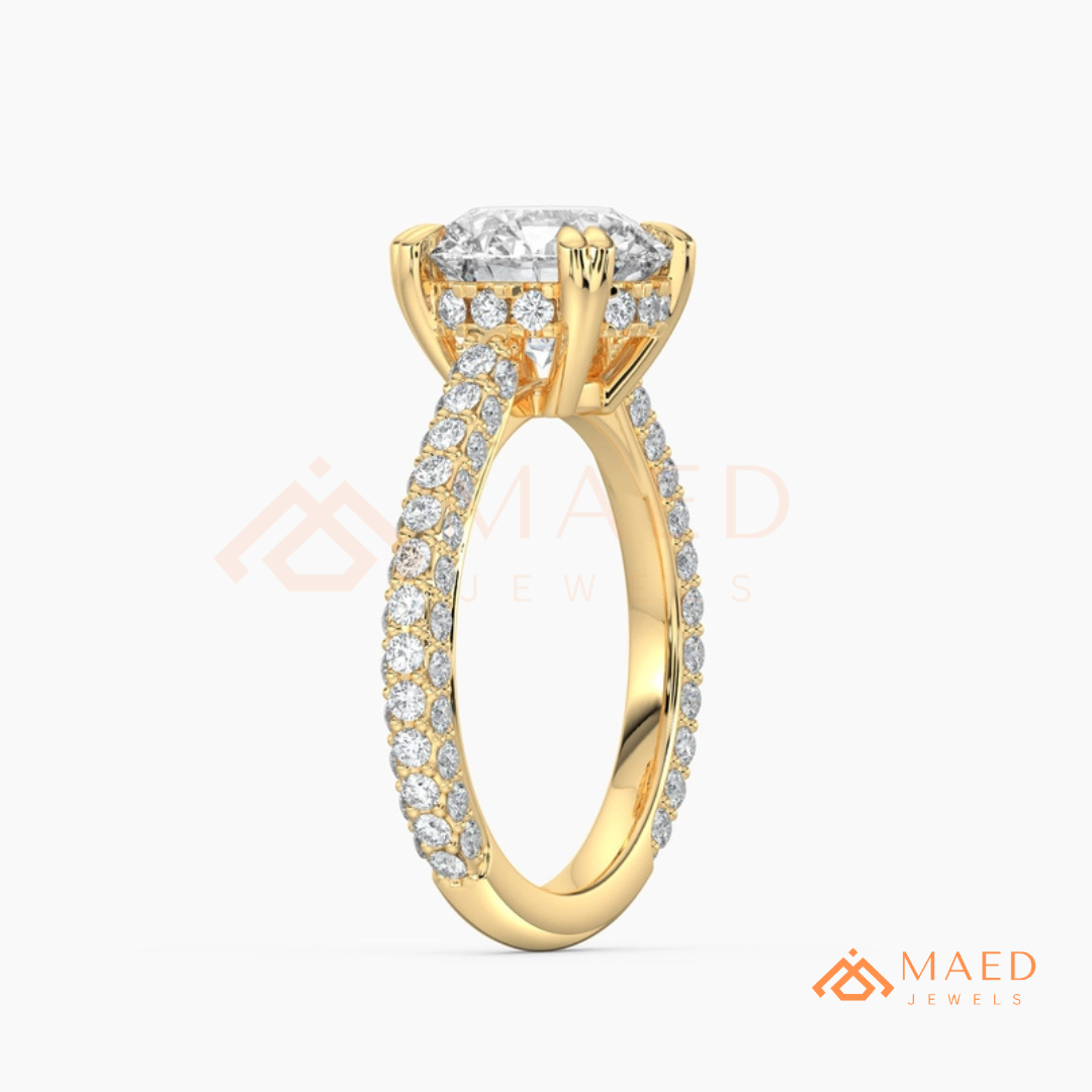 Nature-Inspired Radiant Cut Three-Stone Engagement Ring with Thorn Band in Silver, 14K Gold & Rose Gold