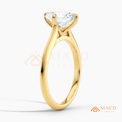 Elongated Oval Cut Solitaire Engagement Ring | 14k Gold, Rose Gold & Sterling Silver