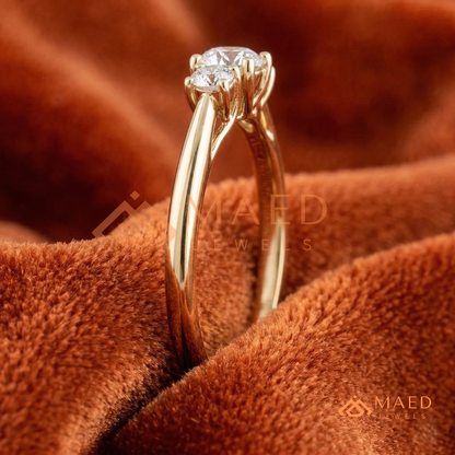 The Trinity Round Brilliant Past Present Future Ring – Silver, 14K Yellow & Rose Gold