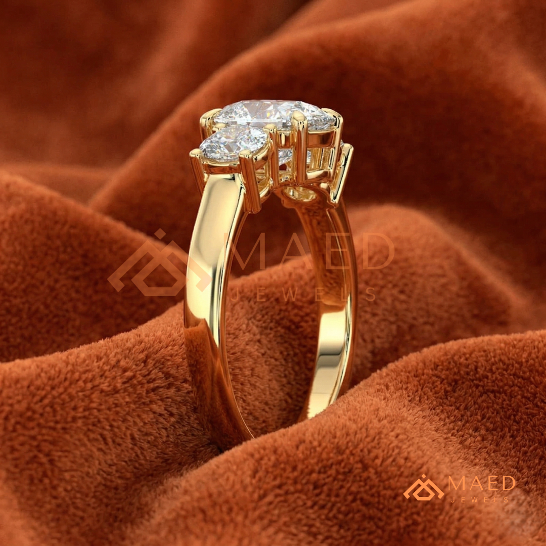 Classic Oval 3-Stone Trilogy Engagement Ring in Gold, Rose Gold & Silver