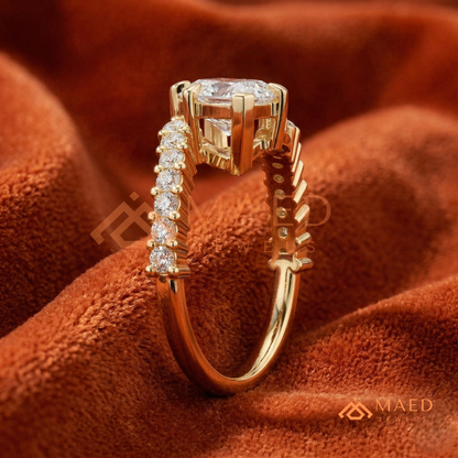 Marquise Cut Diamond Bypass Engagement Ring in Sterling Silver, 14K Gold, & 14K Rose Gold