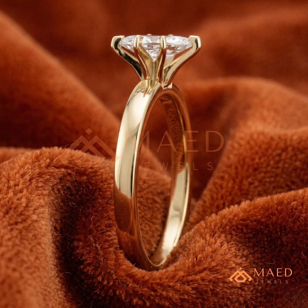 Intertwined Vortex Halo Diamond Simulant Ring in 14K Yellow Gold, Rose Gold & Silver