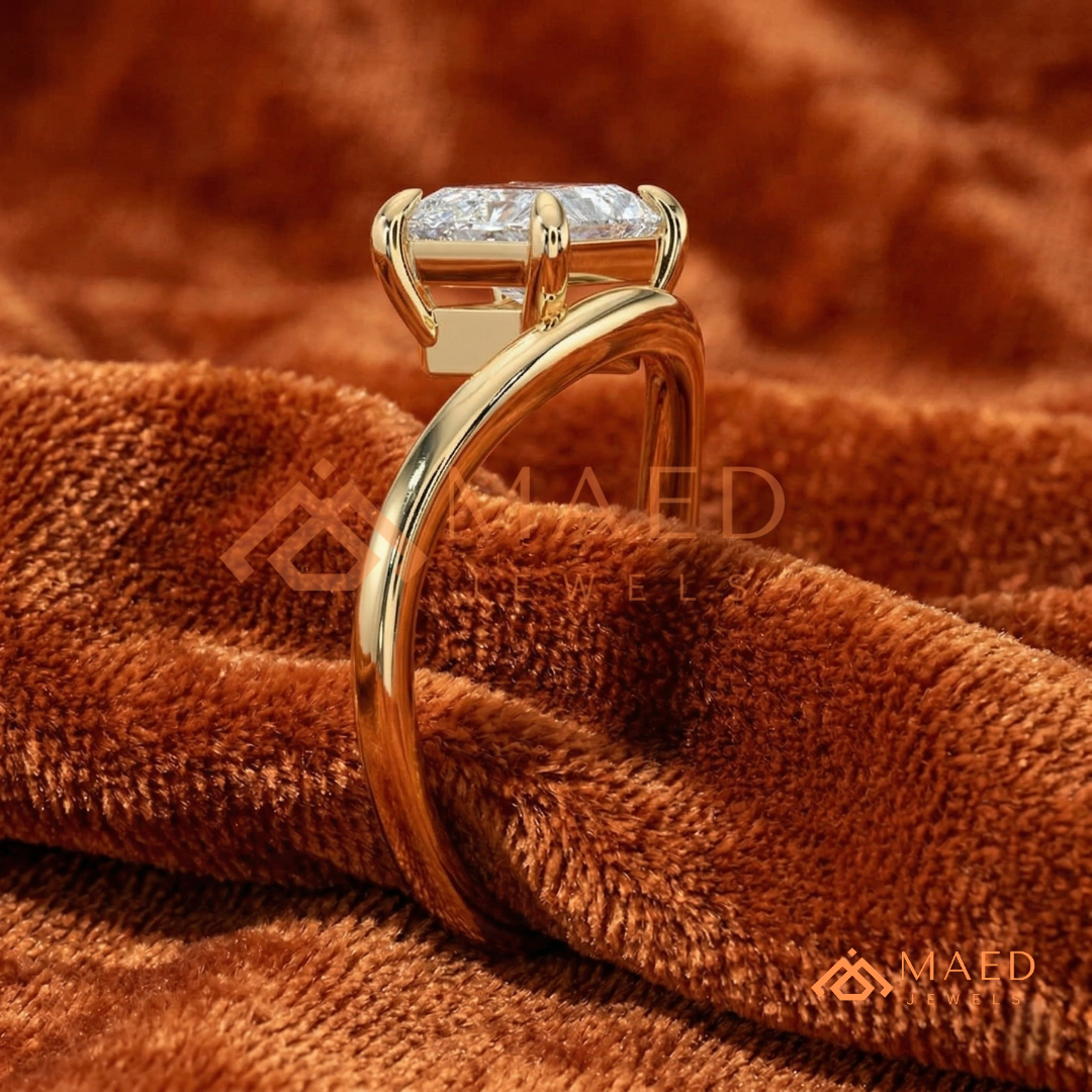 Classic Round Cut Pavé Diamond Band Promise Ring in Silver, 14K Yellow or Rose Gold