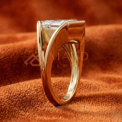 Nature-Inspired Radiant Cut Three-Stone Engagement Ring with Thorn Band in Silver, 14K Gold & Rose Gold