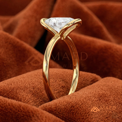 The Aria Oval Half-Bezel Engagement Ring – Silver, 14K Yellow & Rose Gold