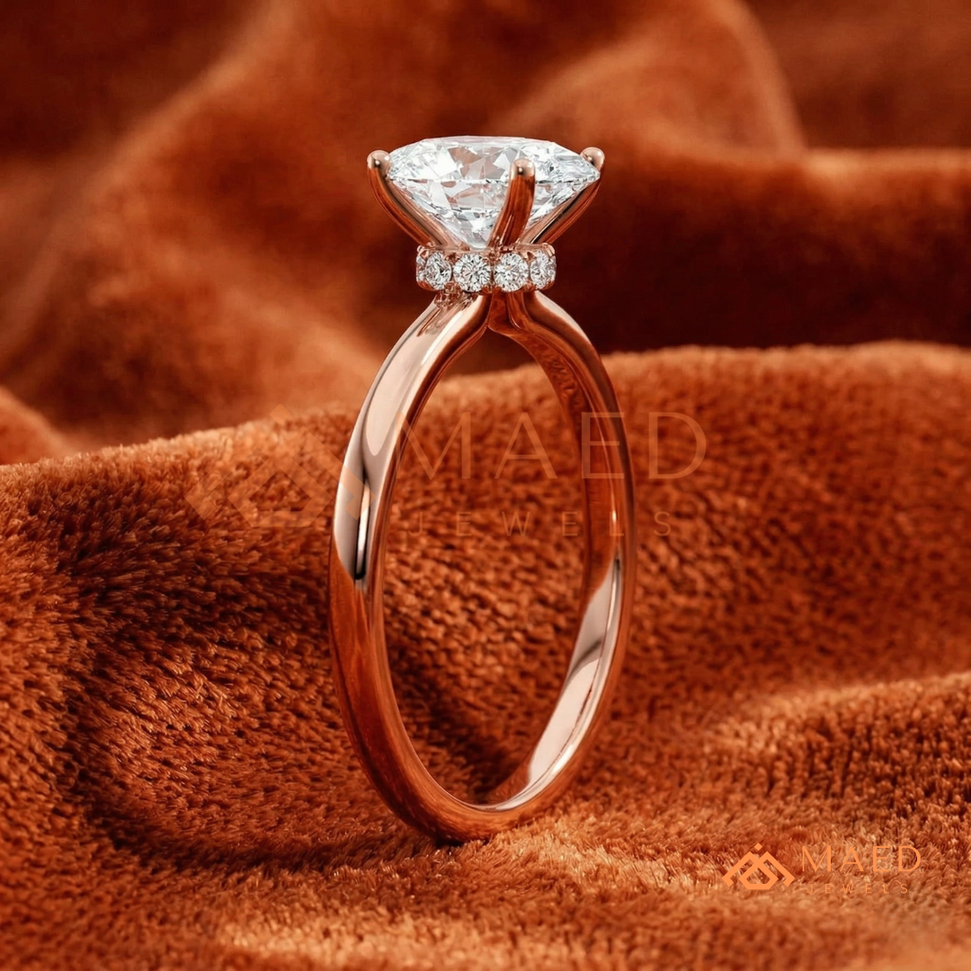 Classic Oval Cut Solitaire Engagement Ring in Silver, 14K Gold, & 14K Rose Gold
