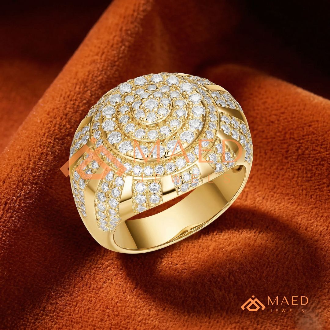 Men's Statement Pave Diamond Dome Ring | Sterling Silver, 14k Gold & Rose Gold