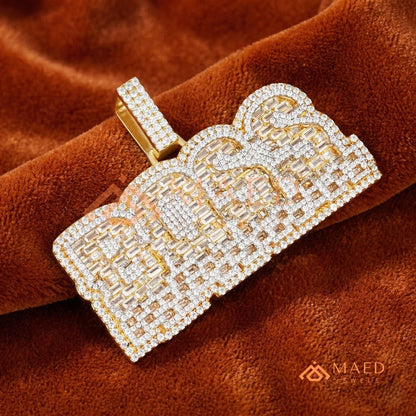BOSS Luxury Diamond Letter Pendant - Sterling Silver, 14K Gold & Rose Gold