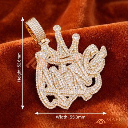 Iced-Out "KING" Crown Pendant – Premium Micro-Pave Diamond Finish