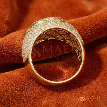 Heavy Square Iced Baguette Signet Ring – 925 Silver, 14K Gold & Rose Gold