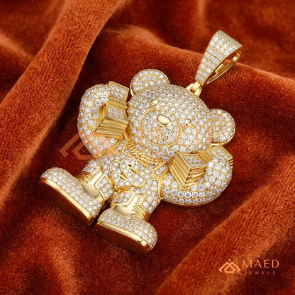 Heavy 3D Multi-Layered Baguette Cross Charm – Fully Flooded