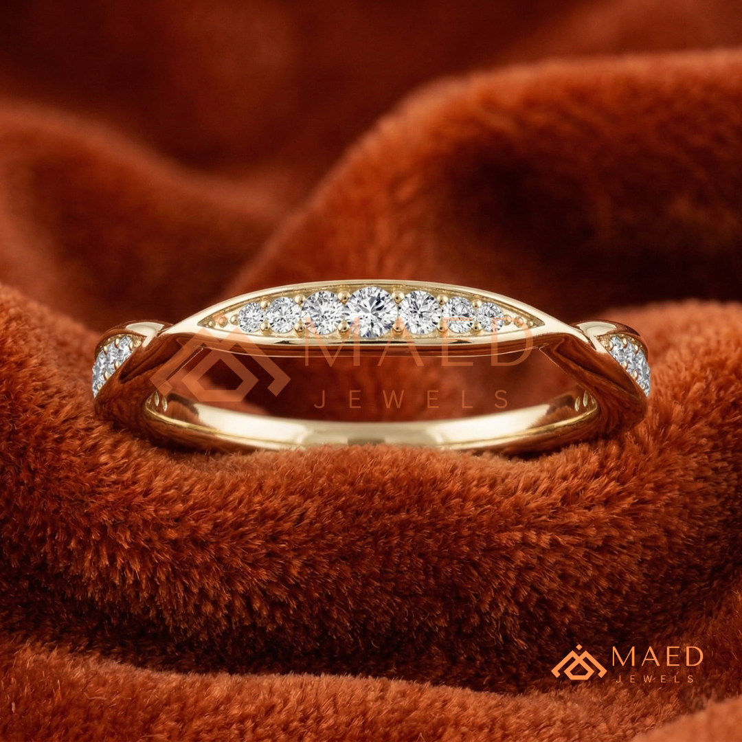 The Interlocking Twist Eternity Band – 2-Row Micro-Pavé Braided Ring (Sterling Silver, 14K Yellow, White, or Rose Gold)