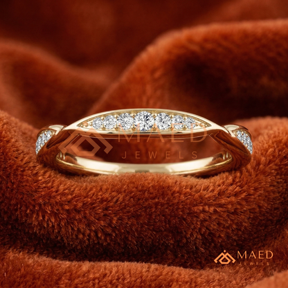 The Interlocking Twist Eternity Band – 2-Row Micro-Pavé Braided Ring (Sterling Silver, 14K Yellow, White, or Rose Gold)