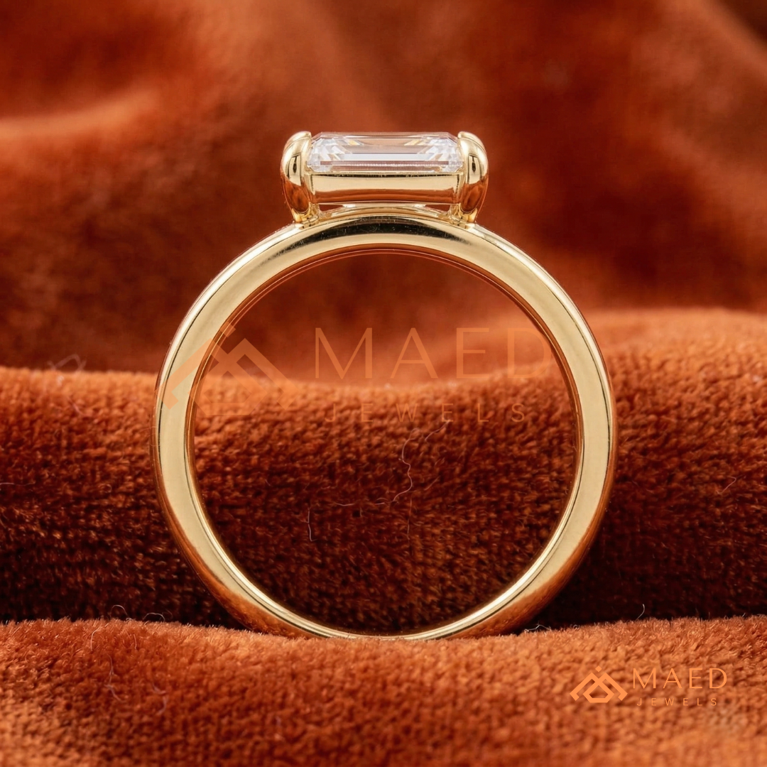 Classic Round Cut Pavé Diamond Band Promise Ring in Silver, 14K Yellow or Rose Gold