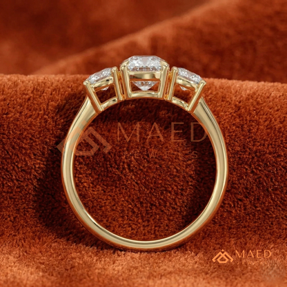 Classic Oval 3-Stone Trilogy Engagement Ring in Gold, Rose Gold & Silver