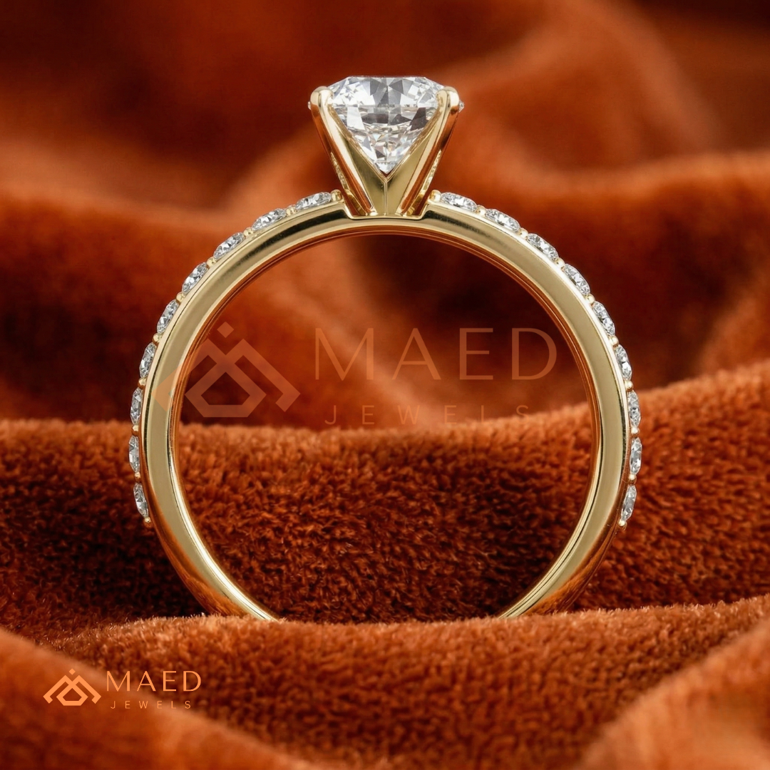 Romantic Heart Cut Bypass Engagement Ring with Swirl Pavé Band