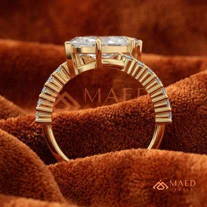 Marquise Cut Diamond Bypass Engagement Ring in Sterling Silver, 14K Gold, & 14K Rose Gold