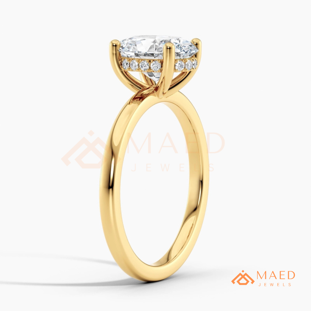 Classic Oval Cut Solitaire Engagement Ring in Silver, 14K Gold, & 14K Rose Gold