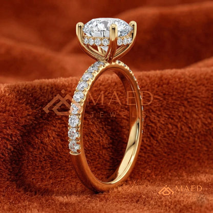 The Penelope Round Cut Diamond Simulant Ring | Silver, 14K Yellow, & Rose Gold