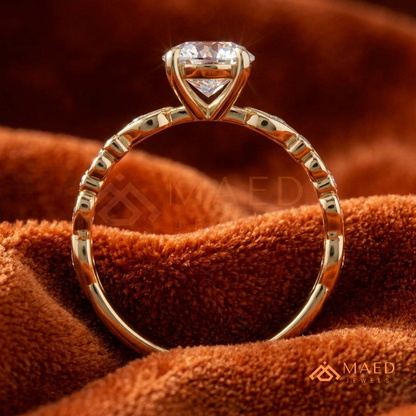 Enchanted Princess Cut Scroll Diamond Simulant Ring in 14K Yellow Gold, Rose Gold & Silver