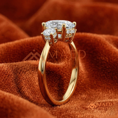 : Oval Cut 3-Stone Engagement Ring in Sterling Silver, 14K Gold & 14K Rose Gold