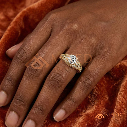 Vintage Filigree Engagement Ring – Art Deco Inspired Diamond Ring