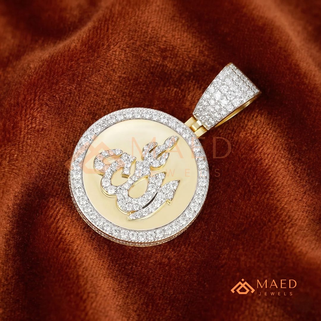 The Divine Pavé Pendant – 14K Gold, Rose Gold & Sterling Silver with Hand-Set Brilliant Diamonds