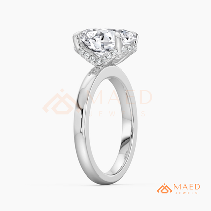 Classic Oval Cut Moissanite Solitaire Ring | 14K Gold, Rose Gold & Sterling Silver Engagement Ring for Women
