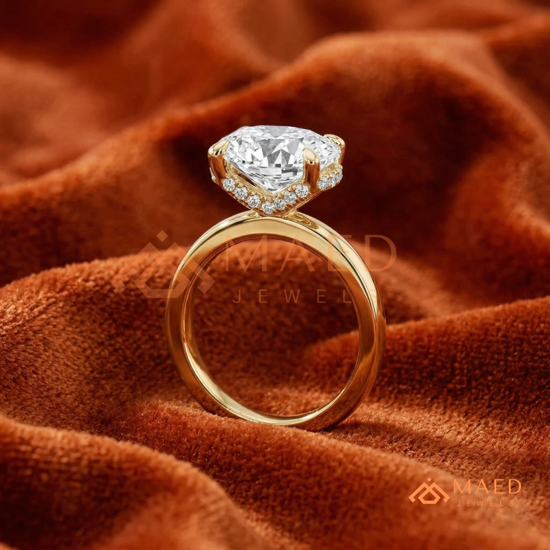 Classic Oval Cut Moissanite Solitaire Ring | 14K Gold, Rose Gold & Sterling Silver Engagement Ring for Women