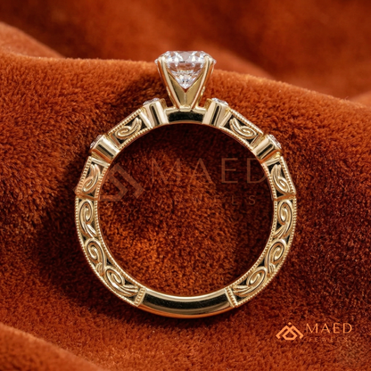 Vintage Pear Cut Multi-Stone Engagement Ring | 14K Gold, Rose Gold & Silver