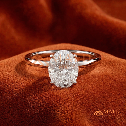 The Victoria Oval Cut Solitaire Ring | Silver, 14K Yellow, & Rose Gold