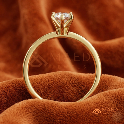 Intertwined Vortex Halo Diamond Simulant Ring in 14K Yellow Gold, Rose Gold & Silver
