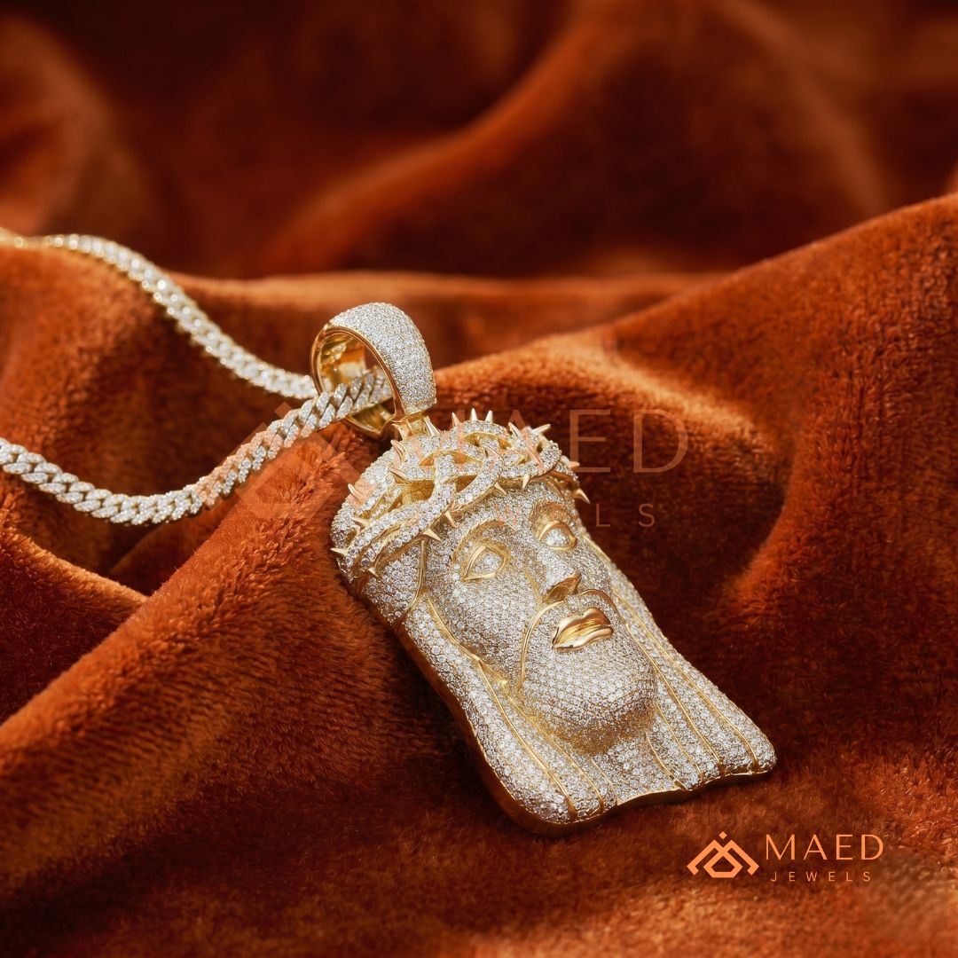 Iced Out Jesus Piece Pendant – Micro Pave Hip Hop Necklace