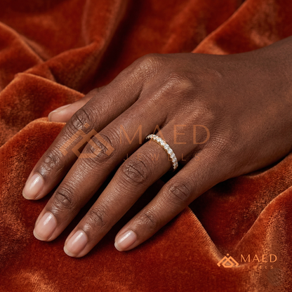 Petite Open Marquise Twist Diamond Wedding Band | Curved Bypass Stacking Ring in Silver, 14K Gold, & Rose Gold
