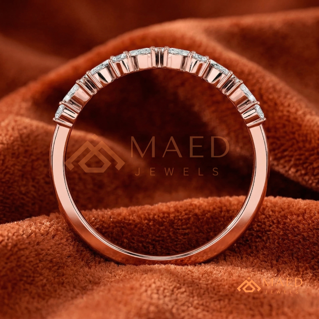 Aria Floating Marquise Cluster Eternity Band | Silver, 14K Yellow, & Rose Gold