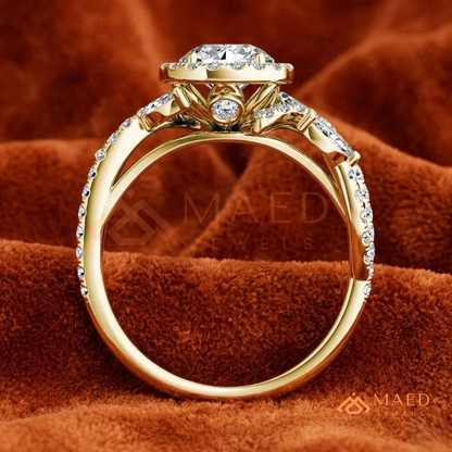 Radiant Cut Double Halo Engagement Ring with Twisted Shank