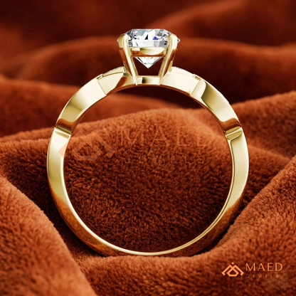 Marquise Accent Solitaire Engagement Ring – Minimalist Diamond Ring