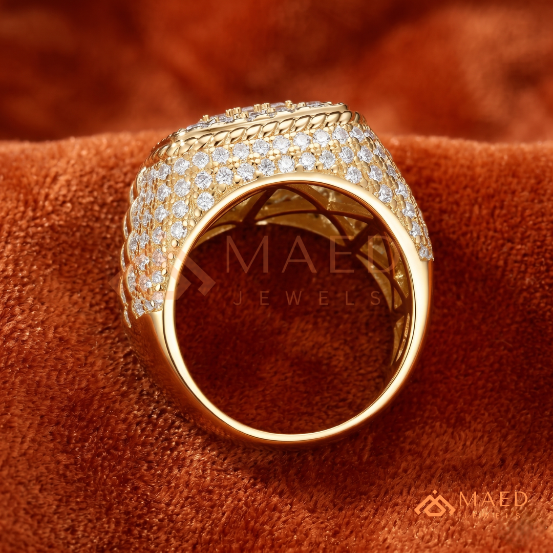 Men's Concentric Pave Diamond Dome Ring | Silver, 14K Gold & Rose Gold