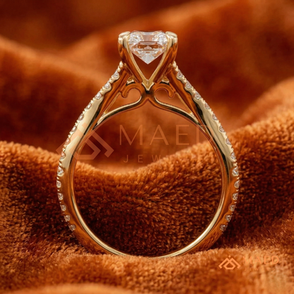 Radiant Cut Criss-Cross Engagement Ring in Sterling Silver, 14K Gold & 14K Rose Gold