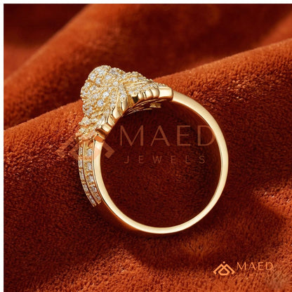 Men's Iced-Out Concentric Circle Dome Ring | Silver, 14K Gold & Rose Gold