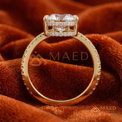 Pear Cut Chevron Engagement Ring in Sterling Silver, 14K Gold & 14K Rose Gold