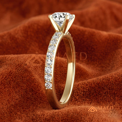 Premium Halo Engagement Ring | Oval, Radiant & Princess Cut Pavé Bands