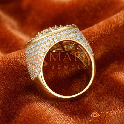 Men's Round Cluster Pave Statement Ring | Sterling Silver, 14K Gold & Rose Gold