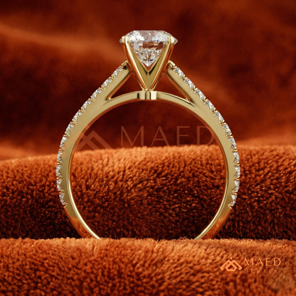 Classic Marquise [Gemstone Type] Solitaire Accent Ring in 14K Yellow Gold, Rose Gold & Silver