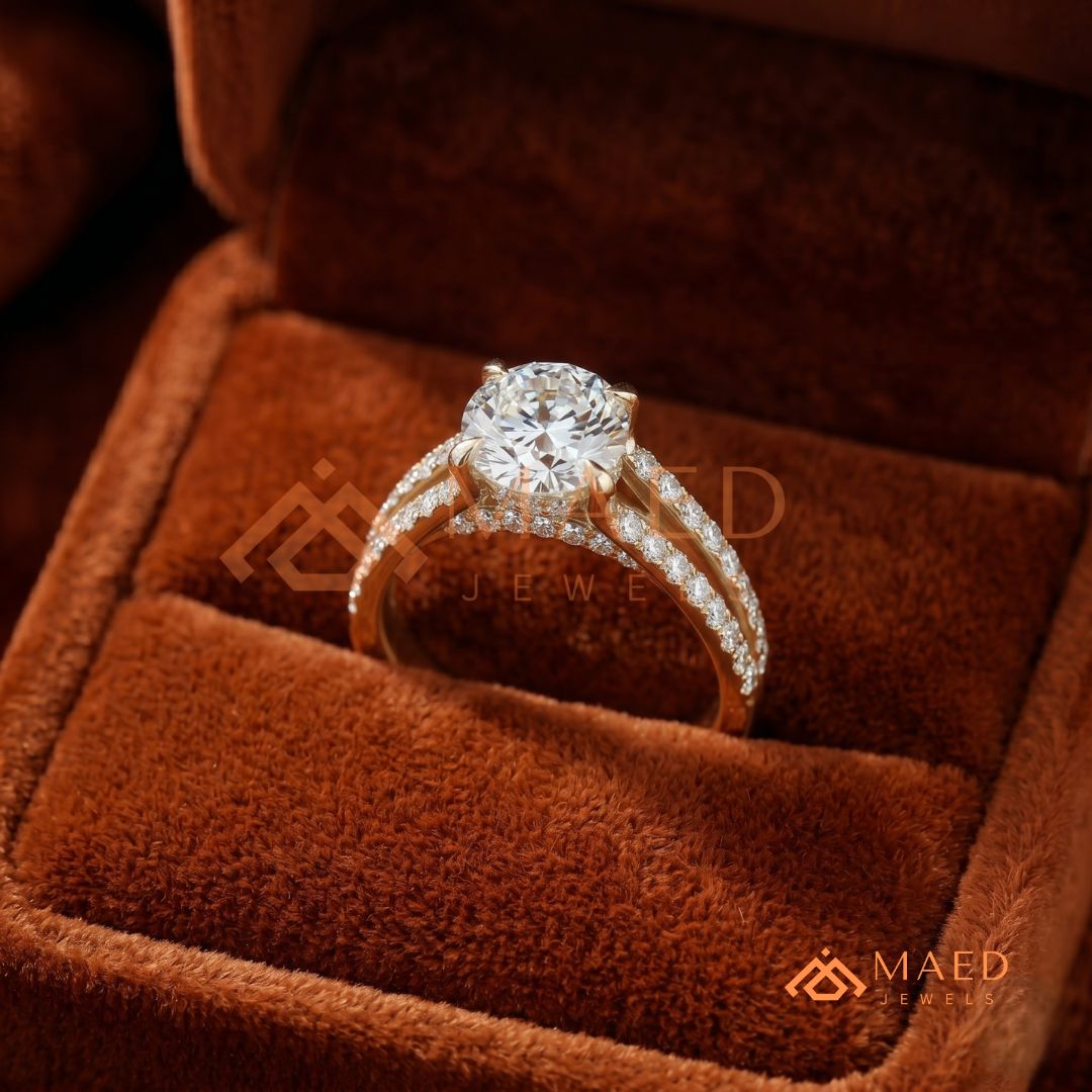 Art Deco Emerald Cut Engagement Ring with Stepped Baguette Side Stones