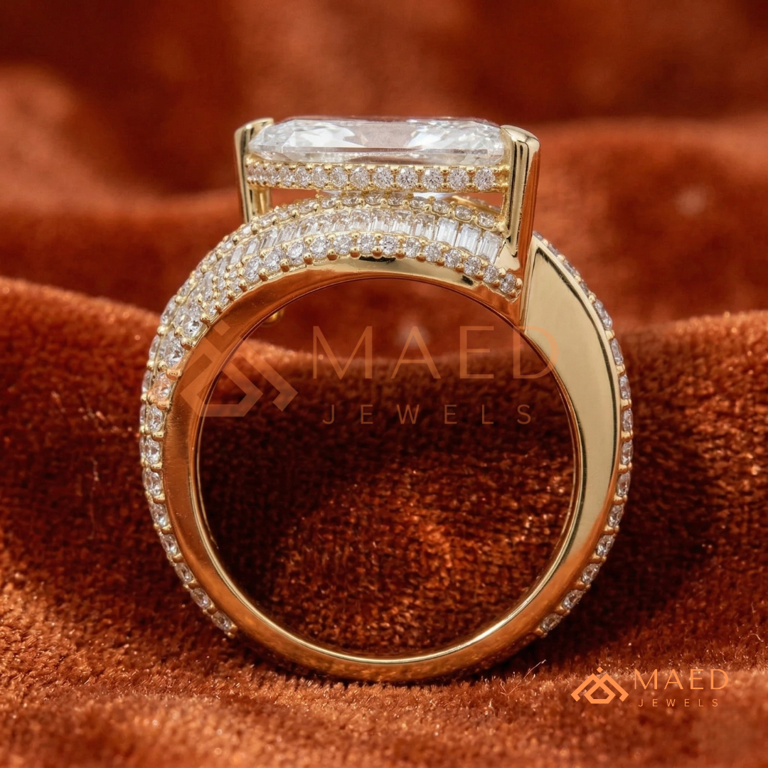 Marquise Cut Bypass Cocktail Ring in Sterling Silver, 14K Gold & 14K Rose Gold