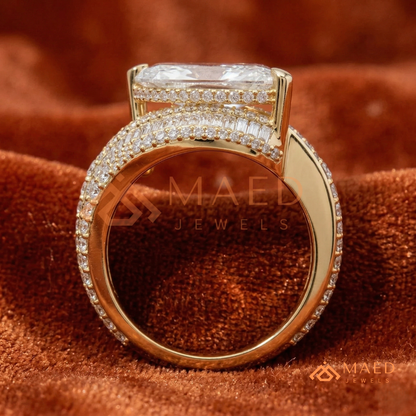Marquise Cut Bypass Cocktail Ring in Sterling Silver, 14K Gold & 14K Rose Gold